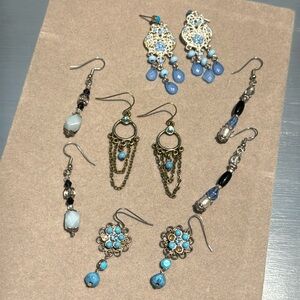 Blue & Silver Earrings Bundle!! Pair of 5!